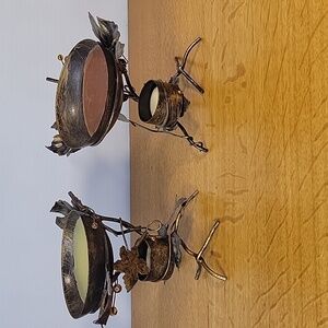 Rustic Metal Maple Leaf Design Votive Holders For Wax Scent Melts